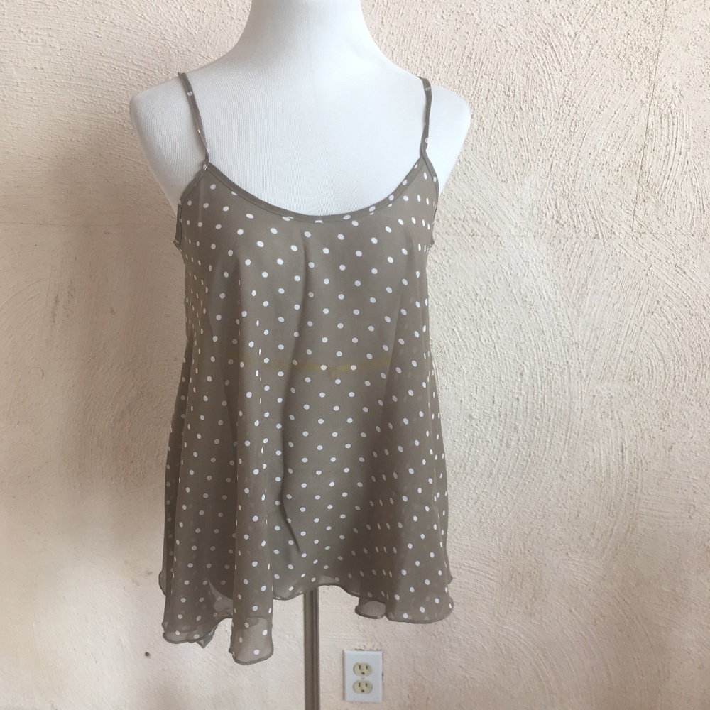 NWT SENSE CHIFON TANK GREY DOT VARIOUS SIZES